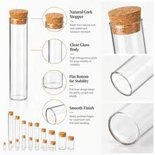 10pcs 2.5ml/3ml/4ml/5ml/6ml/12ml/13ml/22ml/25ml/30ml/40ml/60ml Clear Glass Empty Bottles With Cork Stoppers, Perfume Bottles, Jars, DIY Handmade Small Bottles - View 6