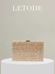 Mini Graphic Pattern Chain Square Bag - Apricot - View 1