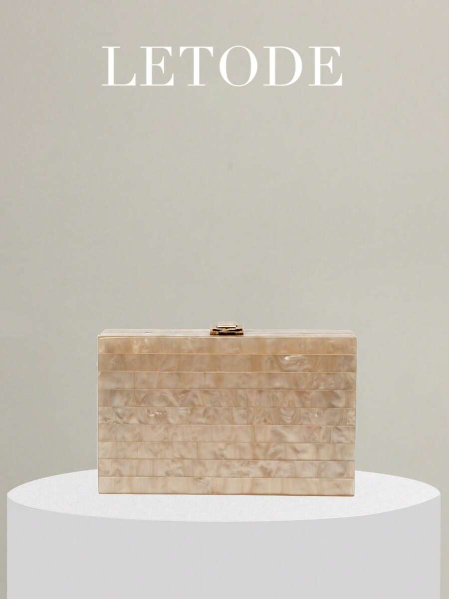 Mini Graphic Pattern Chain Square Bag - Apricot - View 1