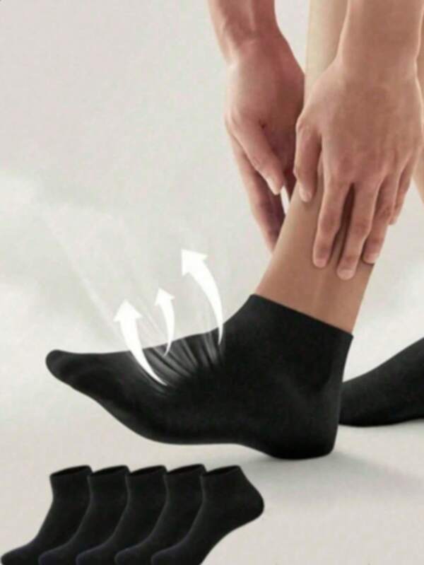 5 Pairs Black Summer Men's Breathable Low-Cut Boat Socks, Essential For Travel And Vacation, Thin Pure Cotton Invisible Socks 1/5/10/20/30/Pairs