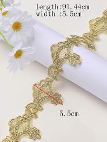 1碼/包，多色可選，新款蕾絲刺繡骨花飾邊網布，含手工珠飾與亮片，DIY衣飾、婚紗及配件，長度：91.44cm/36in，寬度：7.5cm/2.95in，時尚優雅 - 1碼/包 - 查看 5