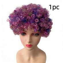 1pc Halloween Colorful Clown Wig, Clown Hairpiece For Halloween, Easter, Theme Party, Costume Accessory, Photo Prop - Multicolor - View 14