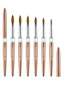 Olasalon Acrylic Nail Brush, Suitable For DIY Home Nail Salon Nail Tools, Gold Aluminum Alloy Handle - Bronze - View 6