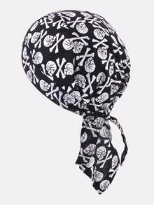 1 pieza Bandana pirata con estampado de llamas para hombre, gorra de ciclismo, adecuada para uso diario - Huesos del cráneo - Ver 4