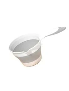 3 Colors Optional Foldable Silicone Baby Bathing Cup For Moms, Anti-Splash Water Design, Non-Slip Long Handle, Portable Storage, Home Use Newborn Baby Bathing And Hair Washing Watering Tool - Multicolor - View 8