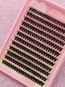Ayrmilla 240PCS Thick & Natural Lash Clusters, 8-12mm Mixed Length DIY Individual Eyelash Extensions, Soft Wispy Segmented False Lashes, Lightweight Reusable Daily Makeup Cluster Lashes, Comes With Free Tweezers & Brush Gift Tools - C - View 2