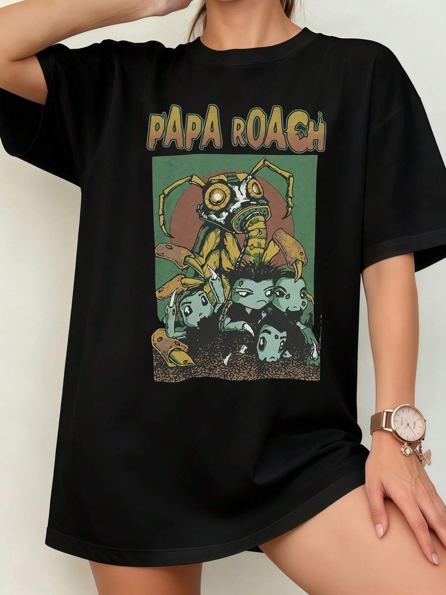 Papa Roach Signature Band Unisex T-Shirt - 黑色 - 查看 1