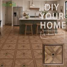 shiny home 8pcs Self-Adhesive Floor Tiles, Heat Resistant, Easy To Cut And Install, Waterproof Backing Sticker, Suitable For Bedroom, Living Room, Kitchen - Light Brown Wood Grain - View 4