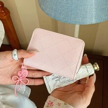 Pink Pendant Small Wallet For Women, Accordion Card Holder, Large Capacity, Versatile Minimalist Coin Purse, In Stock - Multicolor - View 5