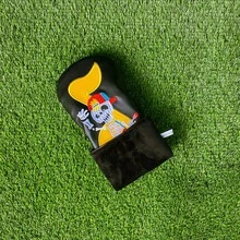 American Punk Guitar Skull Embroidered Golf Club Headcover, Dark Design, Golf Accessory - Black - View 4