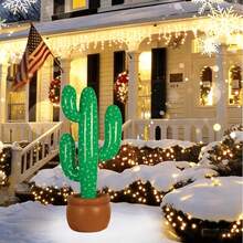 Inflatable Yard Decoration Inflatable Cactus With Flower Pot Western Carnival Theme PVC Decorative Prop Suitable For Beach BBQ Holiday Party Supplies - Multicolor - View 6
