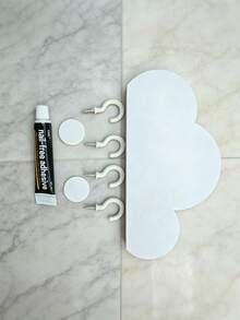 1pc Cloud HOME Wall Mounted Key Holder Entryway Storage Rack Decor With Hooks For Keys, No Drilling Required, Home Living Room Decoration - Multicolor - View 8