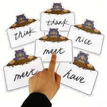Quixorblex 10/20Pcs Reusable Double Sided Blank Dry Erase Flashcards With Markers, Cute Groundhog Laminated Writing Cards, Classroom Learning Teaching Aid, Teacher Supplies For Home Back To Class - Multicolor - View 11