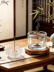 1件創意玻璃香爐附不鏽鋼托盤，蚊香盤架，適用於露台、露營、花園、居家室內外裝飾 - 多款式 - 查看 3