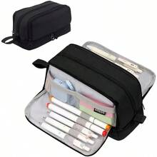 [Cosmetic Bag]Solid Color 3-Layer Fashionable Portable Travel Makeup Organizer Bag With Compartments - Multicolor - View 14