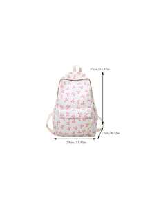 Mochila escolar clásica para estudiantes, estampado de lazos, correas ajustables ligeras, gran capacidad, mochila de viaje diario escolar con estética linda para niñas y mujeres - Negro - Ver 6