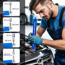 5pcs 2-In-1 Multi-Function Ratchet Offset Extension Wrench Set With 1/2", 1/4" And 3/8" Square Drive Adapters, 180 Degree Rotation, High Torque, Anti-Slip Handle, Durable Metal Material, Suitable For Narrow Spaces, Small Universal Extension Wrench, Automotive Repair Hand Tools (No Letter Version) - A - View 3