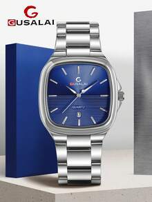 GUSALAI Men's Fashion Square Quartz Watch, Unisex, Multiple Colors Available, Suitable For Daily Wear, Valentine's Day Gift, Birthday Gift Choice - one-size - View 10