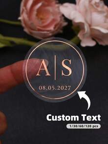 1/30/60/120pcs Customized Round Label Stickers, Waterproof And Oil-Proof, Can Be Applied To Sealed Jars Or Snack Bags For Identification, Wedding Labels, Invitations, Ideal Gifts, Suitable For Weddings, Parties, Bachelor Parties, Dates, Personalized Gifts, Thank You Labels - Multicolor - View 10