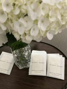 客製化文字 Happy Tears 婚禮面紙袋，自封式白色迷你小袋，婚禮儀式賓客伴手禮與新娘婚前派對伴手禮 - 彩色 - 查看 3