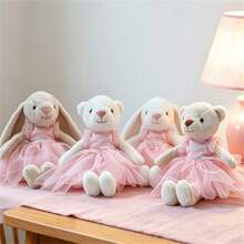 Kids Play Animal Figures - Pink Skirt With Brown Rabbit Design - View 4