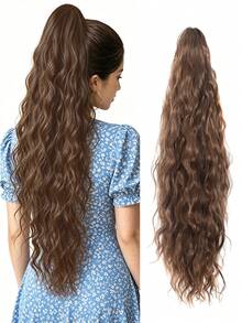 Extensión de Coleta Ondulada Multicolor de 24 Pulgadas, Cabello Sintético Resistente al Calor para Mujeres, Aspecto Natural, Adecuado para Uso Diario y Peinado, Accesorio para el Cabello - Multicolor - Ver 28