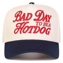 1件女款 BAD DAY TO BE A HOTDOG 卡車司機帽，個性化字母刺繡棒球帽，街頭時尚五片帽，戶外防曬休閒帽，適合春夏秋旅行與海灘度假 - 彩色 - 查看 12