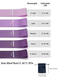 Resistance Bands For Working Out 5 Packs Elastic Loop Exercise Bands For Women Men Resistance Band Leg Glute Arm Exercise Kit For Strength Training Stretching Workout Home Gym Workout Equipment For Pilates Yoga Gym Accessories - Multicolor - View 11