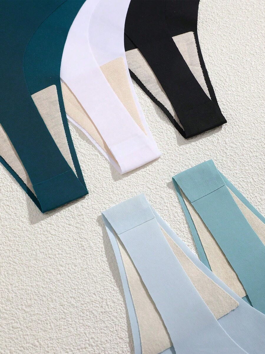 Set de 5 tangas sin costuras de talle bajo para damas, de ajuste cómodo - Multicolor 2 - Ver 1