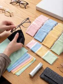 120/100/80/60/40/10pcs Ultra-Fine Microfiber Eyeglass Cleaning Cloths, Soft Scratch-Resistant Reusable Lens Wipes, Multi-Color Random Screen Cleaning Cloths, Suitable For Glasses, Cameras, Jewelry And Electronic Devices Daily Cleaning Supplies - Multicolor - View 5