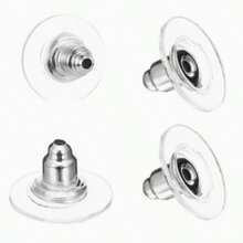 100 Pcs Silver Round Disc Earring Back Stoppers, DIY Jewelry Accessories, Pin Back Design, Easy To Install, Perfect For Jewelry Making & Repair - Multicolor - View 8