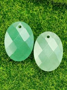1/2PCS Natural Faceted Oval Pendant, 15*20mm Size, For Jewelry Making, DIY Necklace, Earrings, Wedding Favors, Valentine's Day Handmade Gifts - Cross-section - View 16