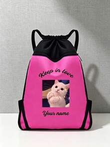 Drawstring Bag Design, Basketball Bag, Football Bag, Sports Shoulder Bag, Lightweight, Foldable, Fashionable, DIY, Customizable Name, Customizable Photo, Gift Bag, Beach Bag, Dance Bag, Marathon Bag, Unique, Portable, All-In-One Customization, Birthday Gift, Men's Bag, Women's Bag, School Bag, Sports Event Bag, Christmas Gift, Christmas Bag, Large Capacity, Contrast Color Design, Streetwear Style, Travel Essential - Multicolor - View 5