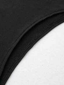 THREADLY 夏季新款女士时尚性感撞色蕾丝吊带连体衣优雅黑色 - 黑色 - 查看 7