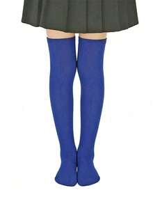 1 Pair Children's Over-The-Knee Socks, Girls' Solid Color Tall Socks, Suitable For Party, Holiday, Dance Performance, Everyday Wear For 7-14 Years Old - Multicolor - View 21