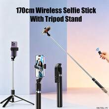Palos de selfie Bluetooth portátil plegable extendible de 170cm, soporte de trípode de piso todo en uno para teléfono, soporte portátil para selfie y transmisión en vivo de teléfono, fotografía con control remoto Bluetooth, soporte para videos cortos y grabación de vlogs - 170 cm/66,9 pulgadas - Ver 9