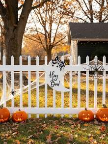 [3D] 3D Halloween Door Decor, Door Hanging Decoration, Front Door Decoration, Wooden Halloween Sign, Halloween Front Door Decor, Halloween Themed Autumn Wreath, Front Door Ornament, Porch Decor, Outdoor Sign - White Ghost - View 11