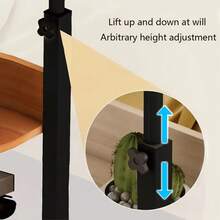 Height Adjustable Nursing Bed Table With Wheels, Movable Living Room Sofa Computer Table, Standing Table, C-Shape Table, Bedroom Side Table, Suitable For Bedside Bedroom, Living Room Sofa, Office - Black Walnut - View 8