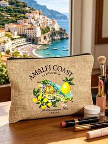 Bolsa de lino con estampado creativo de limón & letra, bolso de compras cuadrado amarillo, bolsa de almacenamiento casual de gran capacidad, bolsa reutilizable para comestibles para hombres & mujeres maestros, bolsa organizadora, bolsa de maquillaje, bolsa de playa para trabajo, viaje & uso diario, bolsa de hombro ligera con bolsillo para monedas, diseño novedoso, regreso a la escuela, graduación, Día de la Madre, Día de San Valentín, regalo de cumpleaños - Multicolor - Ver 5