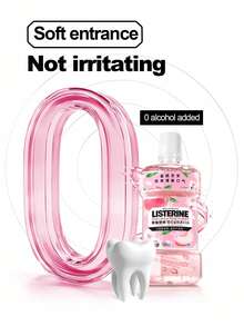 listerine 250ml/8.45 Fl Oz 零酒精櫻花桃子漱口水，無酒精溫和清新香氣，殺滅口臭細菌，溫和清潔清新，幫助維持牙齦健康，日常口腔護理，節日禮物，母親節禮物 - 櫻花蜜桃 - 查看 7