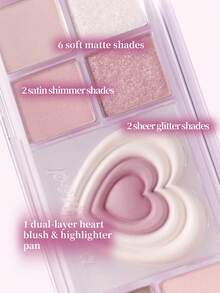 PERIPERA All Take Mood Like Palette #04 Cool Blush 1 盤，多功能冷調眼影腮紅打亮盤，冰感紫灰色調，適合橄欖色與冷色調膚色，日常旅行妝容與新手使用 - 04 冷調腮紅粉 - 查看 5