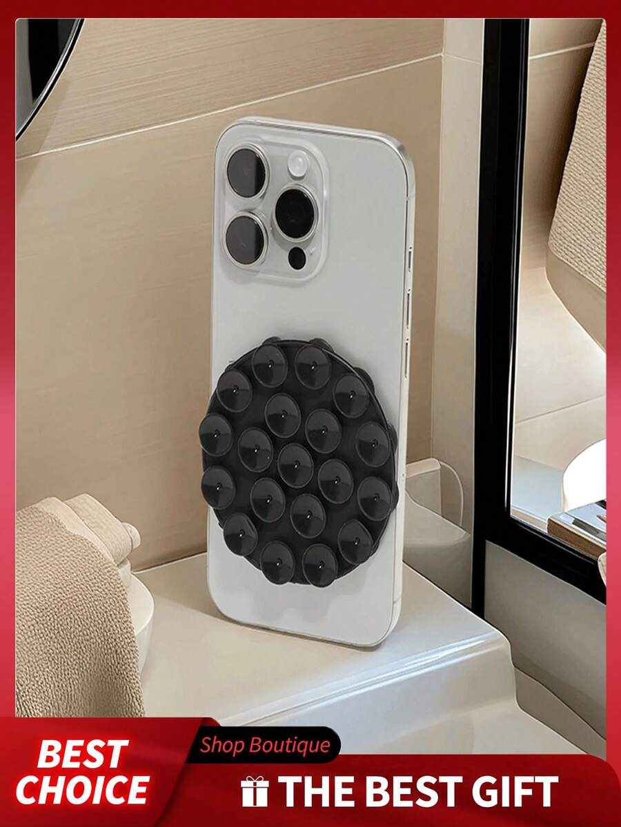 1pc Silicone Suction Cup Phone Case Stand, Phone Stand, Phone Suction Cup Holder, Octobuddy, Adhesive Phone Holder, Office Desk Accessories, Desk Accessories (Before Use, Please Clean Carefully To Ensure The Surface Is Clean And Flat. Wait 30 Minutes After Sticking Before Use) - Multiple Styles - View 1