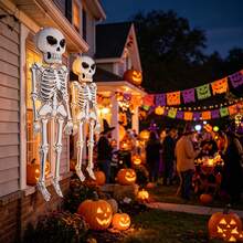 Extra Large Skeleton Balloon White Bone Frame Pattern Skeleton Balloon Day Of The Dead Halloween Decoration Balloon - Multicolor - View 1