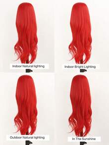 Wig Keriting Panjang untuk Anak Perempuan, Merah/Ungu/Biru Muda, Wig Cosplay Halloween untuk Bermain Peran Anak-Anak - MultiWarna - View 10