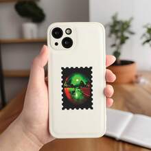 36pcs Red Green Fish Eye Night Scene Die Cut Stickers Pack | Grainy Retro Film Outdoor Street Store Interior Dim Silhouette Figure Weird Distorted Lens Landscape Graphics | Vinyl For Scrapbook, Notebooks & Decor - Rectangle - View 5