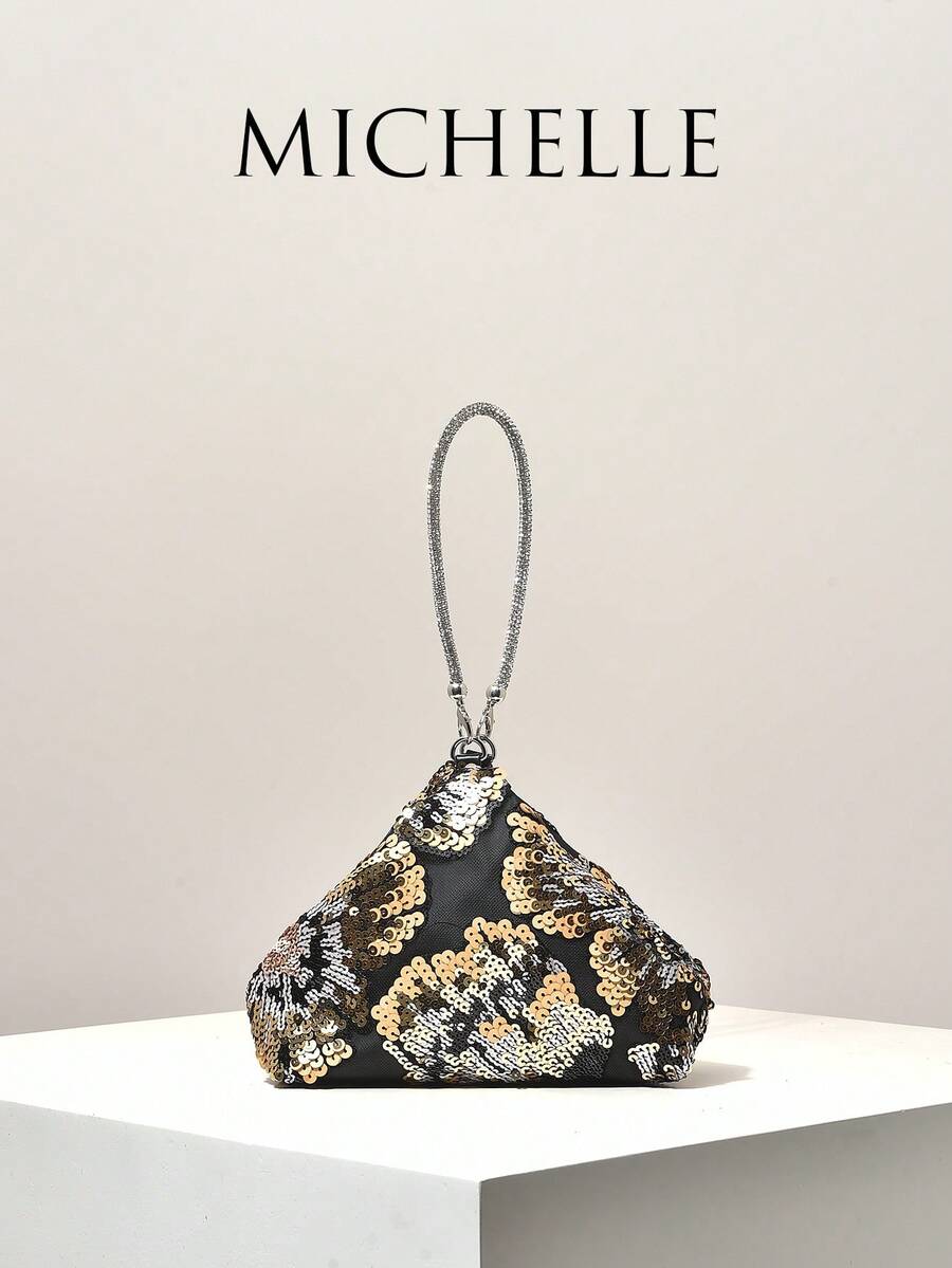 (隨機圖案)迷你手提包、亮片包、花卉熱門款、刺繡包、新穎包、晚宴夜會、派對套裝、舞會包、舞會配件、婚禮用品、優雅、禮物 - 彩色 - 查看 1