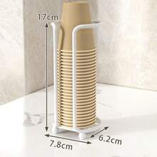 1pc Cup Storage Rack Bar Milk Tea Coffee Cup Holder Disposable Paper Cup Dispenser Multi-Purpose Iron Rack For Home - Single Cell - View 2