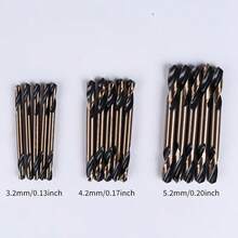 Juego de 15 brocas helicoidales M43 de cobalto, brocas de acero de alta velocidad de 3.2/4.2/5.2mm, adecuadas para acero inoxidable, metal duro, hierro y hierro fundido, juego de perforación profesional con vida útil prolongada - Broca de doble extremo que contiene cobalto - Ver 6
