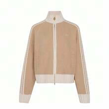 Adidas Originals W KNIT TRACK TOP Versatile Casual Everyday Soft And Comfortable Striped Casual Jacket For Women - Light Brown - View 4
