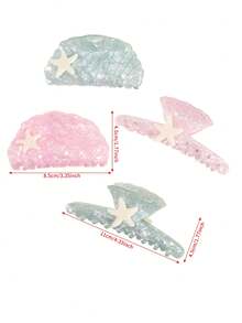 1Pc Ocean Style Shell Starfish Hair Claw, Beach Vacation Hair Claw Suitable For Beach/Vacation/Daily Wear - View 11